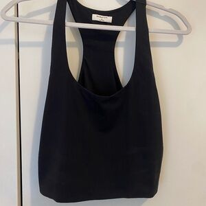 Aritzia Contour Cropped Racerback Tank - Black - Size L